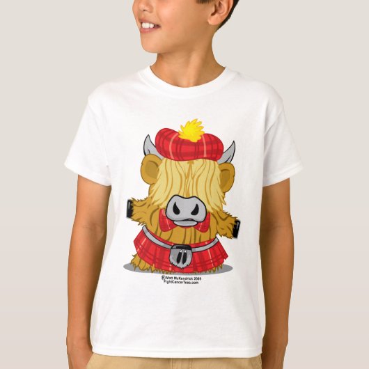 Highland Koe Red Kilt T-shirt (Voorkant)