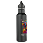 Highland Koe rommelig haar kleurrijk Waterfles (Links)