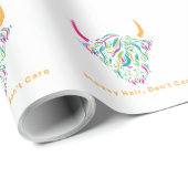 Highland Koe rommelig haar maakt niet uit kleurrij Cadeaupapier (Rol Hoek)