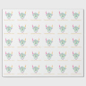 Highland Koe rommelig haar maakt niet uit kleurrij Cadeaupapier (Vlak)