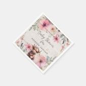 Highland Koe Roze Bloemen Schattig Baby Meisje Dou Servet (Hoek)