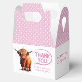 Highland Koe Roze Meisje Favor Box Bedankdoosjes (Geopend)
