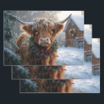 Highland Koe Rustic Barnyard Christmas Decoupage Inpakpapier Vel<br><div class="desc">Vier het vakantieseizoen met dit charmante kunstwerk met een Highland-koe in een rustieke barnyard-omgeving. De warme,  feestelijke tinten en het gezellige boerderijen decor roepen de kerstsfeer op,  waardoor het een ideaal stuk is voor dierenvrienden en mensen die een kerstvakantie op het platteland koesteren.</div>