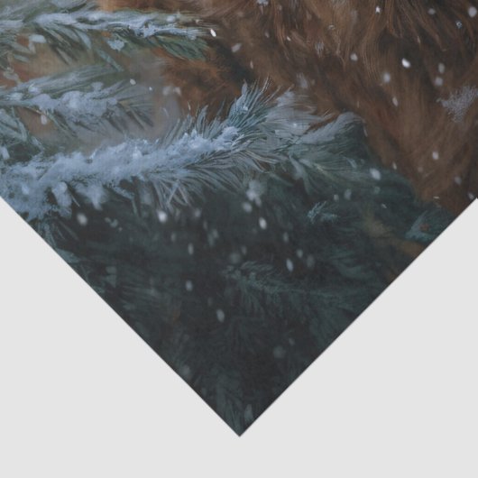 Highland Koe Rustic Barnyard Christmas Decoupage Tissuepapier (Detail)