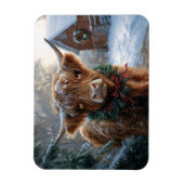 Highland Koe Rustic Barnyard Christmas Flexible Magneet (Verticaal)