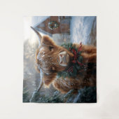 Highland Koe Rustic Barnyard Christmas Wandkleed (Voorkant)