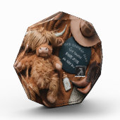 Highland Koe Rustic boerderij zwangerschapsaankond Fotoblokken (Links)