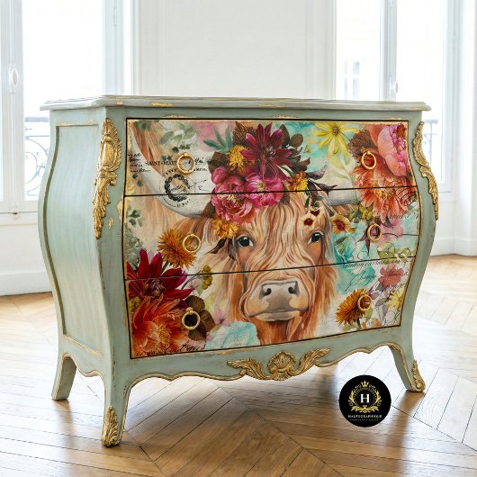 Highland Koe rustieke Boho boerderij Decoupage Tissuepapier