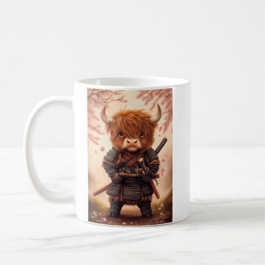 Highland Koe Samurai Koffiemok (Links)