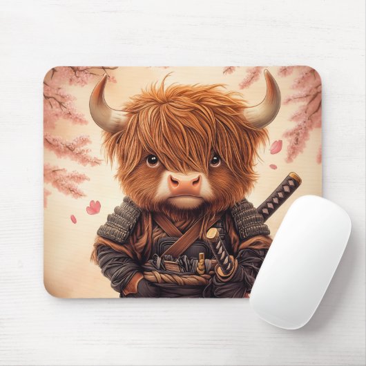 Highland Koe Samurai Muismat (Met muis)
