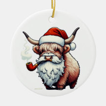 Highland Koe Santa - Grappig rustiek decor
