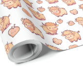 Highland Koe Schattige Kawaii inpakpapier (Rol Hoek)