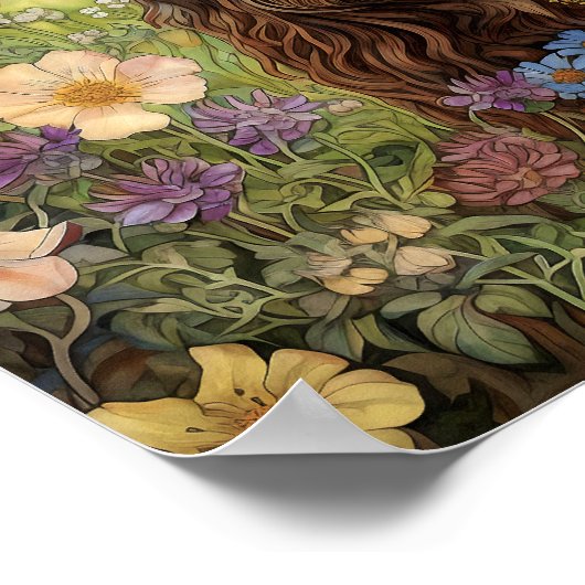 Highland koe schilderij kunst print (Hoek)