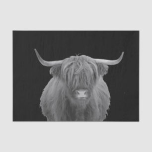Highland Koe Scotland Rustic Black White Tissue P Tissuepapier