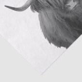 Highland Koe Scotland Rustic Black White Tissuepapier (Detail)
