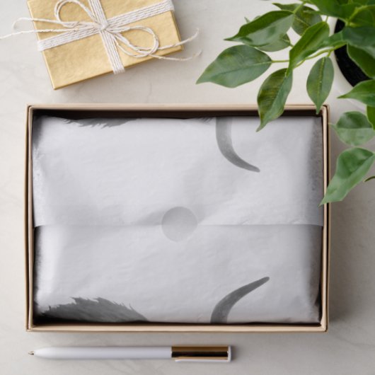Highland Koe Scotland Rustic Black White Tissuepapier (Geschenk)
