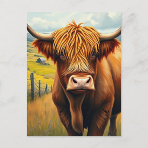 Highland Koe Scotland Rustic Boerderij Briefkaart