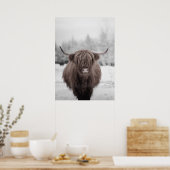 Highland Koe Scotland Rustic Boerderij Poster (Keuken)