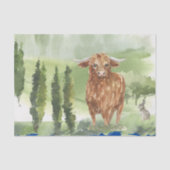 Highland Koe Scotland Waterverf Tissuepapier (Voorkant)