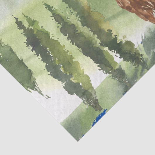 Highland Koe Scotland Waterverf Tissuepapier (Detail)