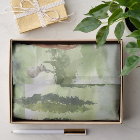 Highland Koe Scotland Waterverf Tissuepapier (Geschenk)