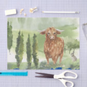 Highland Koe Scotland Waterverf Tissuepapier (Craft)