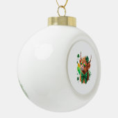 Highland Koe St Patrick's, Lucky Koe Keramische Bal Ornament (Links)