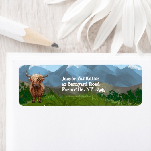 Highland Koe Stationery Etiket (Insitu)