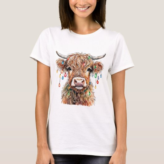 Highland Koe T Shirt (Voorkant)