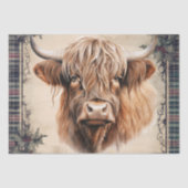 Highland Koe Tartan Clan Waterverf Tissuepapier (Voorkant)