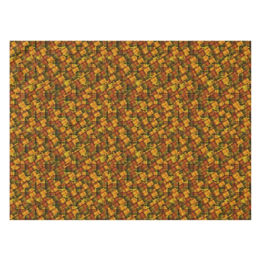 Highland Koe Tartan Design Tafelkleed (Voorkant (Horizontaal))