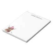 Highland Koe Tartan Waterverf Gepersonaliseerd Notitieblok (Linkerzijde)