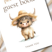 Highland Koe Teken het Baby shower van het gastenb Poster