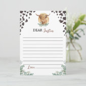 Highland Koe Tijd Capsule Note Bericht Kaart (Staand voorkant)