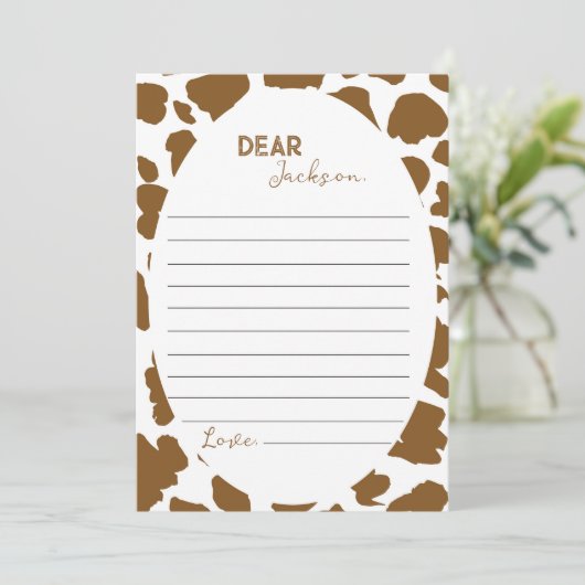 Highland Koe Tijd Capsule Note Bericht Kaart (Staand voorkant)