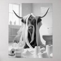 Highland Koe Toilet Papier Mischief Badkamer