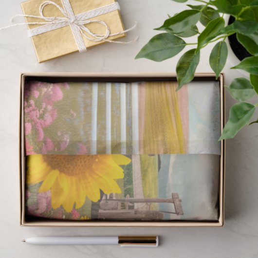 Highland Koe  Truck Zonnebloemen Decoupage Tissuepapier (Geschenk)