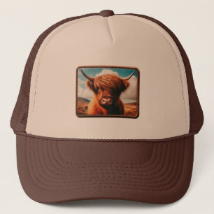 Highland Koe Trucker Hat, Cowboy Trending Pet
