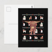 Highland Koe Ugly Kerstmis Briefkaart (Voorkant / Achterkant)