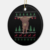 Highland Koe Ugly Kerstmis Keramisch Ornament (Links)