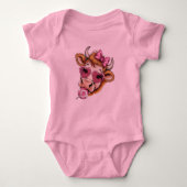 Highland Koe Valentijn Coquette Valentijnsdag Romper (Voorkant)