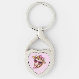 Highland Koe Valentine Coquette Valentijnsdag  Sleutelhanger