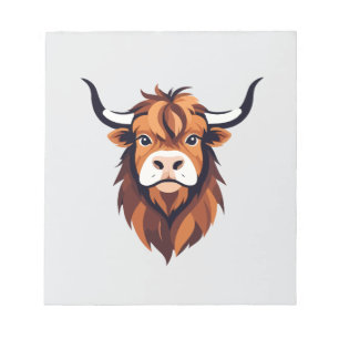 Highland Koe Vector Art Animal Modern Urban City Notitieblok
