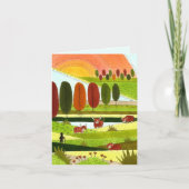 Highland Koe velden in de herfst Tekening Blank Ka Bedankkaart (Voorkant)