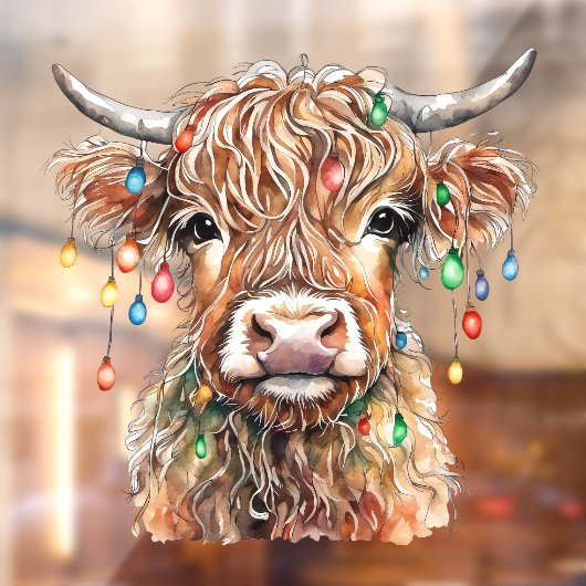 Highland Koe Venster Cling Raamsticker (Vel 2)