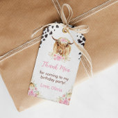 Highland Koe Verjaardag Dank u Label Cadeaulabel