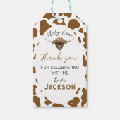 Highland Koe Verjaardag Dank u Label Cadeaulabel (Voorkant)