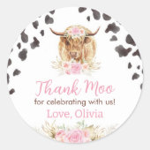 Highland Koe Verjaardag Sticker Labels (Voorkant)