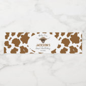 Highland Koe Verjaardag Waterfles Label Etiket (Enkel label)