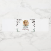 Highland Koe Verjaardag Waterfles Label Etiket (Enkel label)